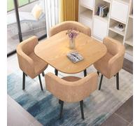 Round Conference Table Set Sturdy Metal Frame with Artificial Marble Top Space-Saving Design for Home Kitchen Apartment Office Modern Style Furniture