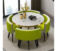 Round Conference Table Set with 4 Chairs 5-Piece Breakfast Bar Dining Set Kitchen Table & Chair Combo 31.5x29.5in (80x75cm) - Modern Round Dining Furniture