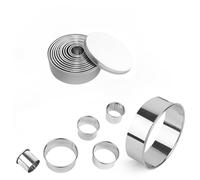 Round Cookie Cutter,11 PCS Biscuit Cutter Set,Pastry Cutters Round Cookie Cutters Shapes Set Circle Biscuit Cutters Stainless Steel Ring Scone Cutter for Baking,Pastry Donut Fondant Baking DIY Cake