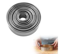 Round Cookie Cutter, 11 Pcs Pastry Cutters for Baking, Circle Cookie Cutter Set with Stainless Steel Construction, Ideal for Uniform Cookies, Scones, and DIY Projects, Multiple Sizes from 5.5 to 9 cm