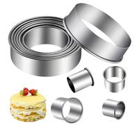 Round Cookie Cutter Set, 12 PCS Pastry Cutters, Ring Scone Cutter Stainless Steel Circle Cookie Cutter Pastry Cutters Round for Pastry Donut Fondant Baking DIY Cake