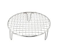 Round Cooking Grate Stainless Steel with Feet | The round stainless steel cooking grate ensures even heat distribution when grilling.