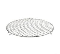 Round Cooling Rack for Baking Grilling Drying - 201 Stainless Steel Wire Rack with .8mm Thick Wires 4-5mm Reinforced Border Non-Slip Legs .2cm Even-Airflow Holes - Silver (24cm Diameter)(27cm)