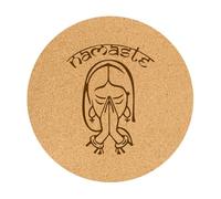 Round Cork Meditation Cushion, Natural Rubber Non-Slip Yoga Mat, Thick Zen Exercise Mat with Multiple Designs for Home Use(Homage)