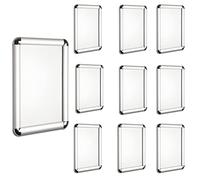 ROUND CORNER 25mm Silver Snap Frame Poster Holder Retail Display - A4, A3, A2, A1, A0 - (Pack OF 10. A4 (W) 21 x (H) 29.7 cm)