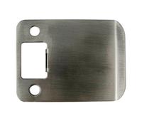 Round Corner Extended Lip Strike Plate, 2-1/4" x 2-1/2", (3" Overall Length), Antique Nickel by Stone Harbor Hardware