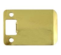 Round Corner Extended Lip Strike Plate, 2-1/4" x 3", (3-1/2" Overall Length), Polished Brass by Stone Harbor Hardware