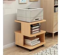 Round Corner Printer Stand with Storage Easy-Clean MDF Material Printer Furniture for Home & Office Compact Design (Color: A Size: 50x50x50cm)