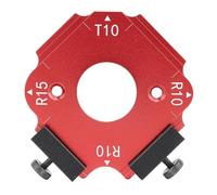 Round Corner Radius Template for Woodworking, Router Table Jig with R10 T10 R15 Arc Cutting Guides, Aluminum Alloy Corner Shaping Tool for Wooden Board Trimming