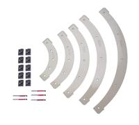 Round Corner Radius Template Set | R100 R150 R200 R250 R300 Plastic Router Jig | Manual Woodworking Tool for Curves/Borders/Grooves | 5 Templates + 10 Restrictors + 5 Blades