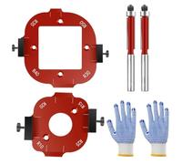 Round Corner Template - Routing Guide, Radius Arc Jig | 2X Router Bit Templates Aluminum Tool Set, Positioning Auxiliary Bit Guide for Table Edge Door Frame Molding Cabinet Workpiece Joinery Layout