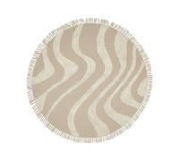 Round Cotton Area Rug 140 cm Beige ARTMAK