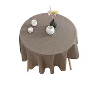 Round Cotton Linen Tablecloth, Solid Color, Diameter 90-180cm, Perfect for Home Decor, Khaki 90cm - Elegant Table Cover for Dining, Parties, and Events