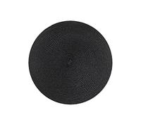 Round Cotton Placemats, 7 inch Round Woven Placemats Dinner Table Mats, Heat Resistant, Non Slip Braided Pads for Party Kitchen Dining Room (Black)