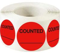Round Counted Stickers 2 Inch Counted Inventory Control Labels for Shipping and Inventory 500 Pcs Adhesive Counted Labels Rounds Circle Counted Stickers for Round Adhesive Writable Inventory Control