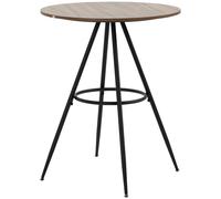 Round Counter Bistro Bar Table with Fixed Tabletop and Steel Legs