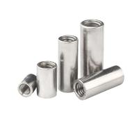Round Coupling Nuts， Round Coupling Nuts Stainless Steel M3-M16 Silver Pack of 3/5/10/21pcs(10pcs,M5x10x10)
