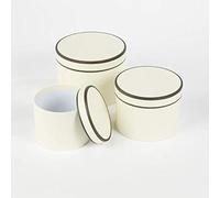 Round Couture Range Lined Flower Hat Boxes Set of 3 (Cream)