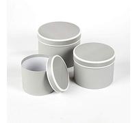 Round Couture Range Lined Flower Hat Boxes Set of 3 (Grey)