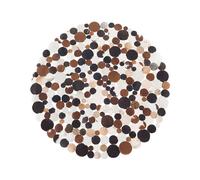 Round Cowhide Area Rug ⌀ 140 cm Brown Multicolour SORGUN