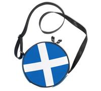 Round Crossbody Bag Canvas Messenger Purse Flag Of Scotland