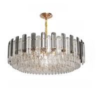 Round Crystal Chandelier Light Super Bright Pendant Ceiling Light for Home Hotel Funiture, Retro