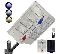 Round Cube Solar Street Lights Outdoor Waterproof PRO Super Bright 6500K Maxi Waterproof Solar Street Light with Pole Dusk to Dawn with Remote Control and Motion Sensor for Parking Lot Lights, Yard