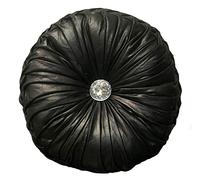 Round Cushion Diamante Chic Filled Scatter Cushion Round NEW SHINY (BLACK)