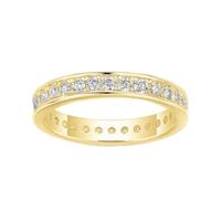 Round Cut Lab Created Moissanite Stackable Wedding Ring In Gold Plated 925 Sterling Silver Jewelry Love at First
