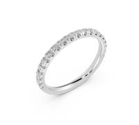Round Cut Moissanite Half Eternity Ring for Women | 0.25Ct - 1.50Ct D/VVS Moissanite Stones | Pave Set Half Eternity Wedding Band | Solid 925 Silver, 9K/18K Gold, Platinum Promise Ring | UK Hallmarked