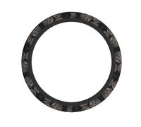 Round Cut Wood Printed Steering Wheel Cover Elastic Stretch Car Wheel Wrap Breathable Non-Slip Steering Wheel Protector for Car Truck SUV