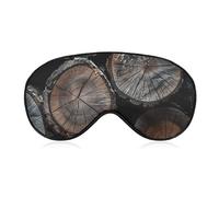 Round Cut Wood Sleep Mask for Women Men Side Sleeper Eye Cover with Adjustable Strap Soft Breathable Blackout Mask Slip-Free Deep Sleeping Travel Essentials