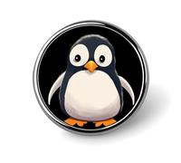 Round Cute Bird Brooch Classic Mini Pin 1 Inch Aluminum Alloy Lapel Pin Personalized Button Badge for Backpack Hat Suit Jacket Clothing Decoration