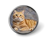 Round Cute Cat Brooch Classic Mini Pin 1 Inch Aluminum Alloy Lapel Pin Personalized Button Badge for Backpack Hat Suit Jacket Clothing Decoration