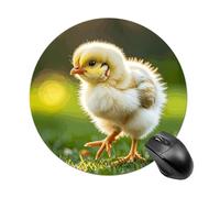 Round Cute Chicken Walking Mouse Pad Non-Slip Rubber Base Waterproof Mouse Mat Travel Portable Gaming Mousepad for Office Work Home Computer Laptop Personalized Accessory