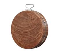 Round Cutting Board for Kitchen with Handle Iron Wood Chopping Board Charcuterie Board Butcher Block for Meat, Fruit Easy to Clean(39cm/15.3in)