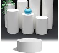 Round Cylinder Pedestal Stand for Bridal & Clothing Displays - 31.5x7.8in White Plinth Base Risers for Boutiques & Shops Perfect for Countertops & Showcases