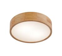 Round Cylindrical Ceiling Light Oak, 2X E27