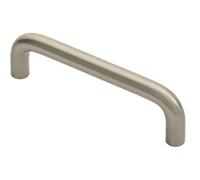Round D Bar Cabinet Pull Handle 106 x 10mm 96mm Fixing Centres Satin Nickel