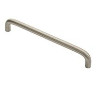 Round D Bar Cabinet Pull Handle 170 x 10mm 160mm Fixing Centres Satin Nickel