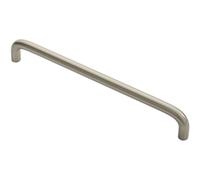 Round D Bar Cabinet Pull Handle 202 x 10mm 192mm Fixing Centres Satin Nickel