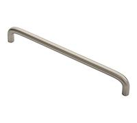 Round D-Bar Cabinet Pull Handle- 202 x 10mm - 192mm Fixing Centres -Satin Nickel | Cabinet Pull Handle - Wardrobe Cupboard Door Handle - Suitable for Lightweight Internal Doors