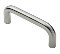 Round D Bar Pull Handle 169 x 19mm 150mm Fixing Centres Satin Steel