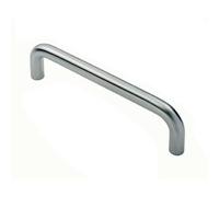 Round D Bar Pull Handle 22mm Dia 150mm Fixing Centres Satin Stainless Steel