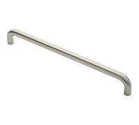 Round D Bar Pull Handle - 22mm Dia - 450mm Fixing Centres -Satin Stainless Steel | Tubular Design Pull Handle - Suitable for Lightweight Internal Doors - Cabinet, Wardrobe, Cupboard Door Handle