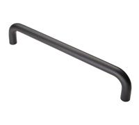 Round D Bar Pull Handle 319 x 19mm 300mm Fixing Centres Matt Black