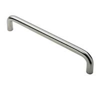 Round D Bar Pull Handle 319 x 19mm 300mm Fixing Centres Satin Steel