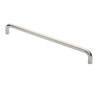 Round D Bar Pull Handle - 469 x 19mm - 450mm Fixing Centres - Bright Steel | Tubular Design Pull Handle - Suitable for Lightweight Internal Doors - Cabinet, Wardrobe, Cupboard Door Handle
