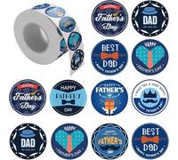 Round Dad Sticker Father's Day Sticker Decorative Envelope Seal Happy Father's Day Decal for Party Round Dad Happy Decorative