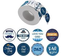 Round Dad Sticker Father's Day Sticker Decorative Envelope Seal Happy Father's Day Decal for Party Round Dad Happy Decorative